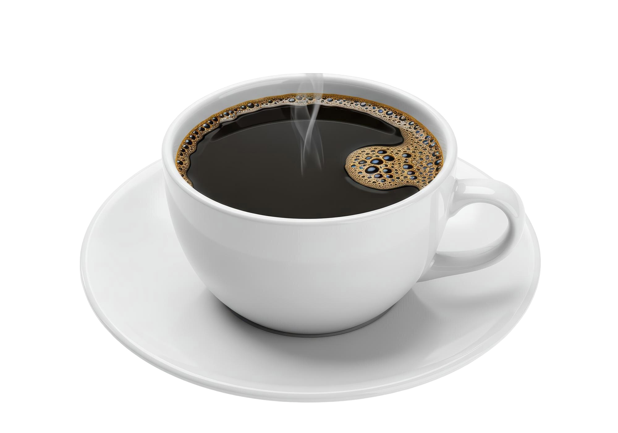 Black coffee with steam